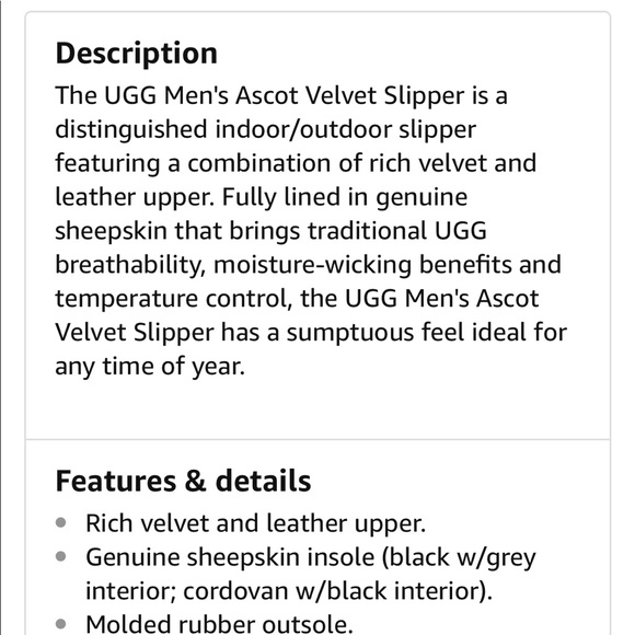 Men’s size 7M Velvet indoor/outdoor black slipper - Picture 2 of 5